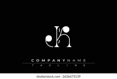 JK Typography Logo Design. Stylish monogram design depiction featuring the letters J and K combined in an artistic signature style, delivering a unique and creative visual representation.