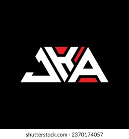 Diseño del logotipo de la letra del triángulo JKA con forma de triángulo. Monograma de diseño del logotipo del triángulo JKA. Plantilla de logotipo vectorial del triángulo JKA con color rojo. Logo triangular de JKA Diseño sencillo, elegante y lujoso.