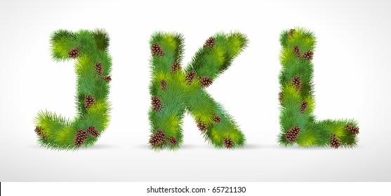 JKL, Vektor-Weihnachtsbaumschrift