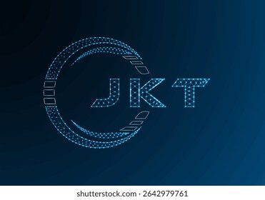 JKT baixo poli letra logotipo vetor design. JKT design de logotipo poli inferior. Logotipo poli baixo.