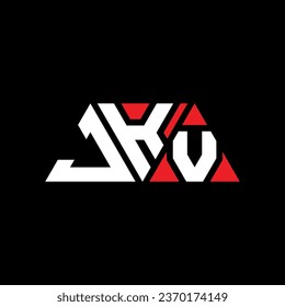 JKV triangle letter logo design with triangle shape. JKV triangle logo design monogram. JKV triangle vector logo template with red color. JKV triangular logo Simple, Elegant, and Luxurious design.