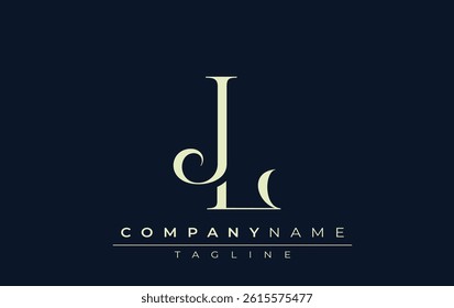 JL abstract Logo. Elegantly Designed Minimalist Monogram Logo with Stylish Lettering. Sophisticated and sleek minimalist monogram showcasing unique lettering design.