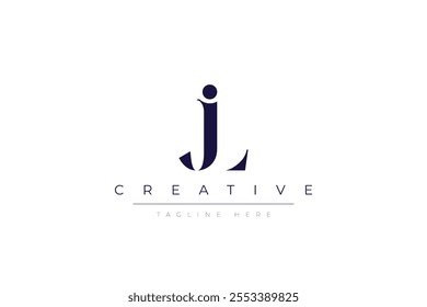 JL abstract minimalist letters Logo Monogram. It is a minimalist logo, this logo is made by combining two letters