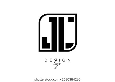 JL Block Monogram Logo - Negrito Geométrico Lettermark em estilo retangular para marca e identidade modernas