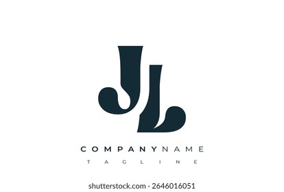 JL Creative Abstract Typography Logo Design. Elegant logo combining bold typography and creative shapes, ideal for branding and identity solutions.