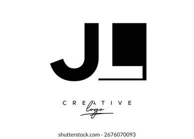 Logotipo creativo minimalista de espacio negativo de JL con monograma moderno para marca y logotipo de marca comercial con letras iniciales Diseño de logotipo para marca.