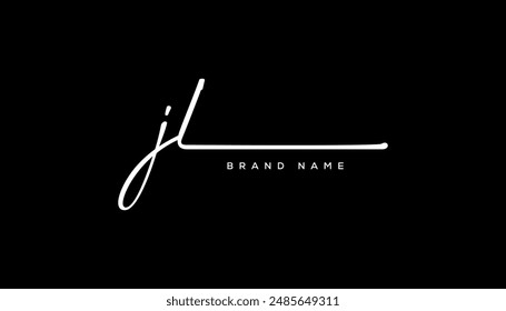 JL etter beauty handwriting vector logo. 
