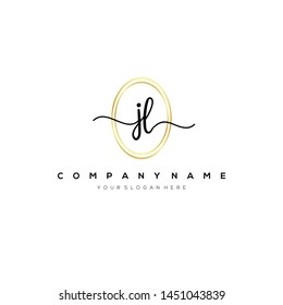 JL handwriting initial logo template vector.