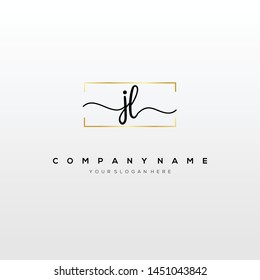 JL handwriting initial logo template vector.