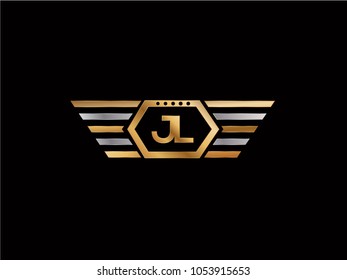 JL initial box shape Logo designs template