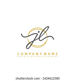 JL Initial handwriting logo concept