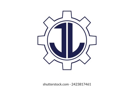 JL initial letter mechanical circle logo design vector template. industrial, engineering, servicing, word mark, letter mark, monogram, construction, business, company, corporate, commercial, geometric