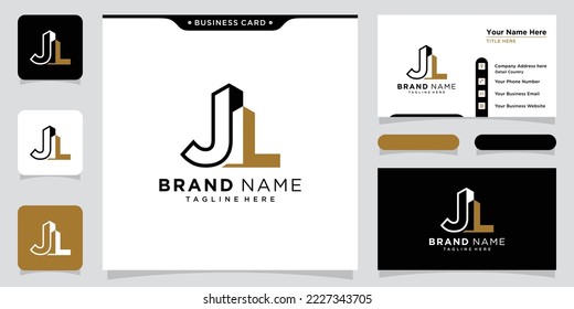 JL Initial logo concept with building template vector