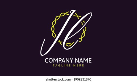 JL Initials, handwriting logo vector