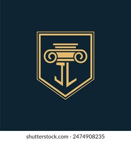 JL Initials Law Firm Logo Lawyer logo with creative law element
