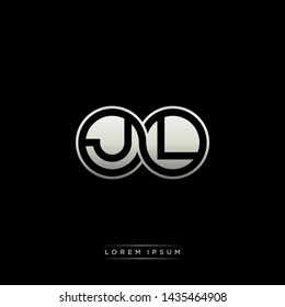 JL J L initial letter linked circle capital monogram logo modern template silver color edition