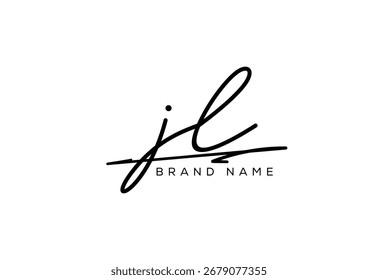 JL letter elegant cursive beauty handwriting logo.
