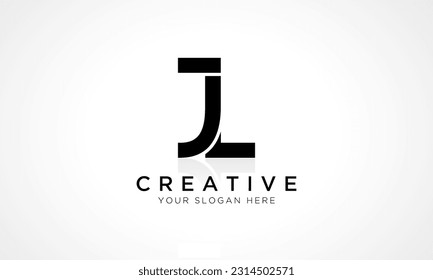 JL Letter Logo Design Vector Template. Alphabet Initial Letter JL Logo Design With Glossy Reflection Business Illustration.