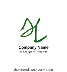 Jl letter logo on white background.