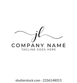 Marca de letra JL o jl diseño del logotipo del vector de caligrafía abstracta