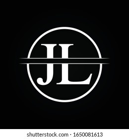 Plantilla vectorial de diseño de tipo de letra JL. Diseño del logotipo de la carta abstracta JL