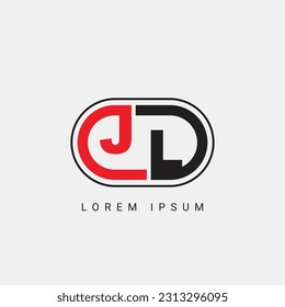 JL or LJ Letter Initial Logo Design, Vector Template