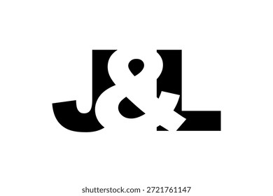 Diseño del logotipo de JL en estilo audaz. Símbolo de identidad blanco y negro. Emblema de tipografía moderna. Icono de marca Corporativa. Mínima Plantilla de negocio.