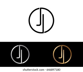 Jl Logo. Letter Design Vector with Red and Black Gold Silver Colors
