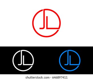 Jl Logo. Letter Design Vector with Red and Black Gold Silver Colors
