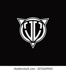 Monograma del logotipo JL aislado con forma de círculo y tres plantillas de diseño de flecha