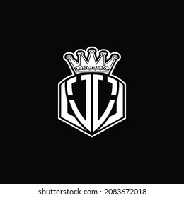 JL Logo monogram with luxury emblem shape and crown design template on black background