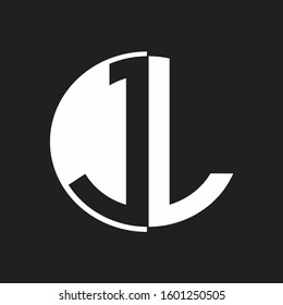 JL Logo monogram with Negative space style design tempate