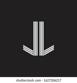 JL Logo monogram with outline style linked isolated on black background