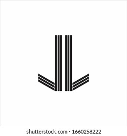 Estilo de esquema monográfico del logotipo JL vinculado aislado en fondo blanco