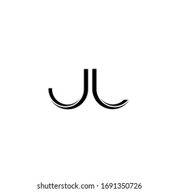 JL Logo monogram with slice rounded modern design template isolated on white background