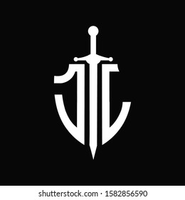 JL logo with shield shape and sword
