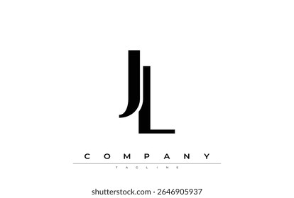 JL Modern Initials Logo Design. Branding logo with stylized initials showcasing bold design and modern aesthetic. Ideal for professional business branding or creative projects focusing on minimalistic