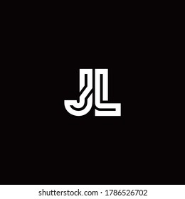 JL monogram logo with abstract line design template
