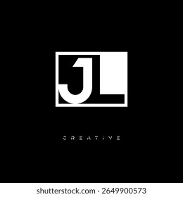 Monograma de espacio negativo de JL: logotipo minimalista de marca de letras en blanco y negro para marcas creativas, identidad de moda y conceptos de diseño modernos
