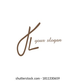 Jl tagline Initial handwriting logo vector