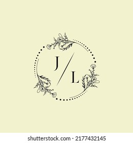 Cartas iniciales del logotipo de la boda JL en un diseño profesional de alta calidad que se imprimirán en cualquier medio impreso