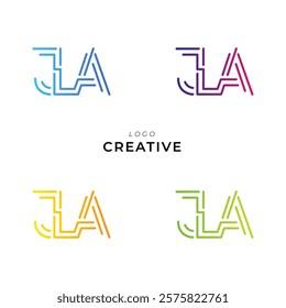 JLA Creative Latter Logo Design. Monogram Design. By Custom Branding Logo. Creative Logo Design. Vector illustration. Modern Design. Logo Template.