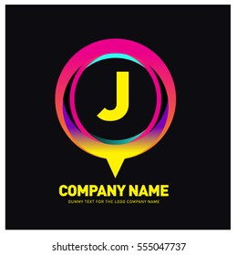 Jletter colorful logo in the circle. Vector design template elements for your application or company identity.
