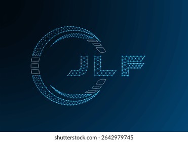 JLF low poly letter logo vector design. JLF lower poly logo design. Low poly logo.