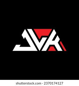 JLK Triangle Buchstaben Logo Design mit Dreiecksform. JLK Dreieck Logo Design Monogramm. JLK Dreieck-Vektorlogo-Vorlage mit roter Farbe. JLK dreieckiges Logo Einfach, elegant und luxuriös.