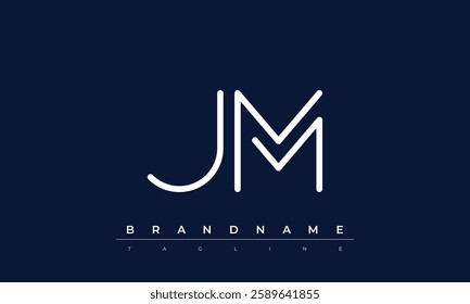 JM Abstract letter logo. This logo icon incorporate with abstract shape in the creative way