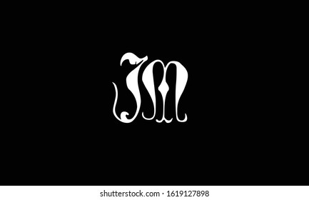 JM abstract vector logo monogram template
