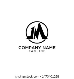JM circular logo design concept