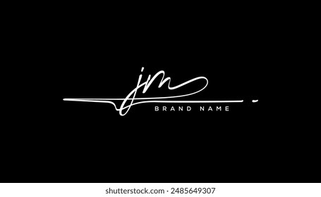 JM etter beauty handwriting vector logo. 
