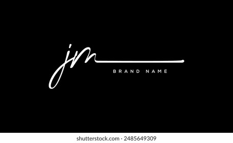 JM etter beauty handwriting vector logo. 
